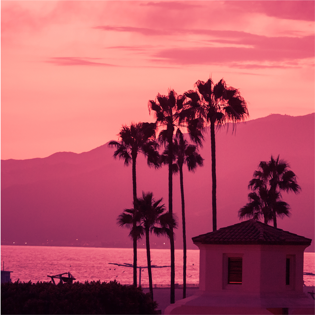 EcoTravel Beach Sunset Mountains